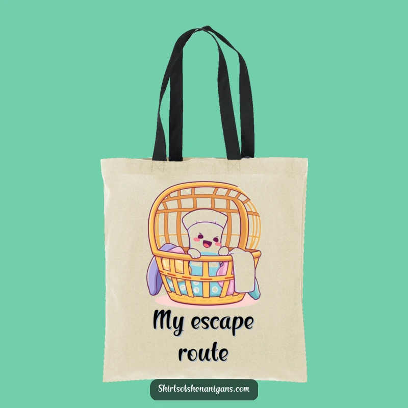 Funny Giggling Sock Tote Bag: Laundry humor, escape design, the perfect funny gift for shoppers.