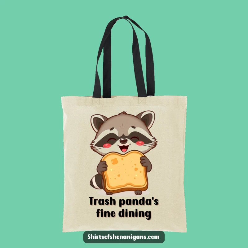 Funny Raccoon Toast Tote Bag: Burnt Slice Pride, Carry Your Snacks Hilariously!